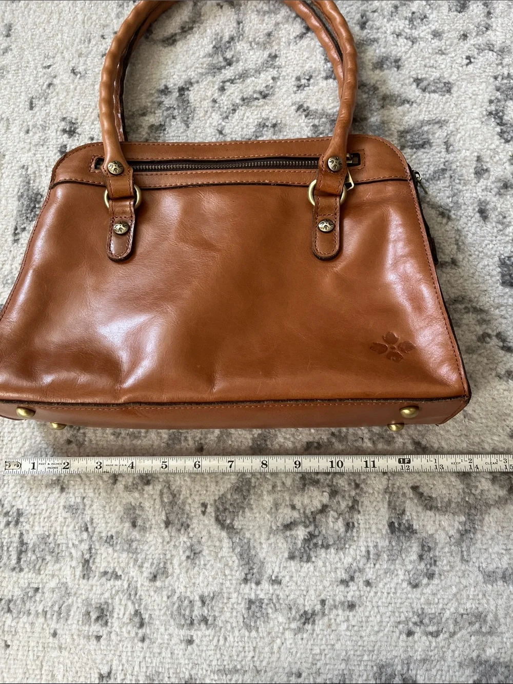 Patricia Nash Calvi Heritage Tan Leather Top-Handle Satchel